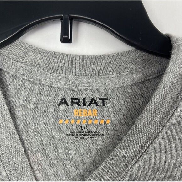 Ariat Rebar Shirt Mens Large Gray Double-Sided Graphic Tee USA Flag America - Picture 3 of 4